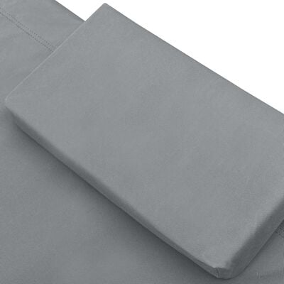vidaXL Лаундж легло за открито с навес и възглавница, сиво