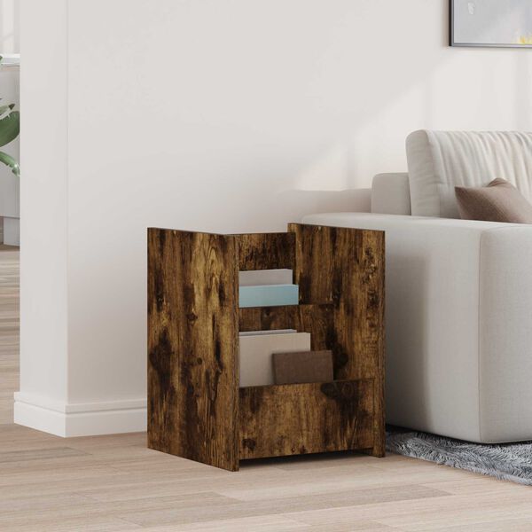 vidaXL Етажерка за списания Димян дъб 35 x 35 x 45 см Инженерно дърво