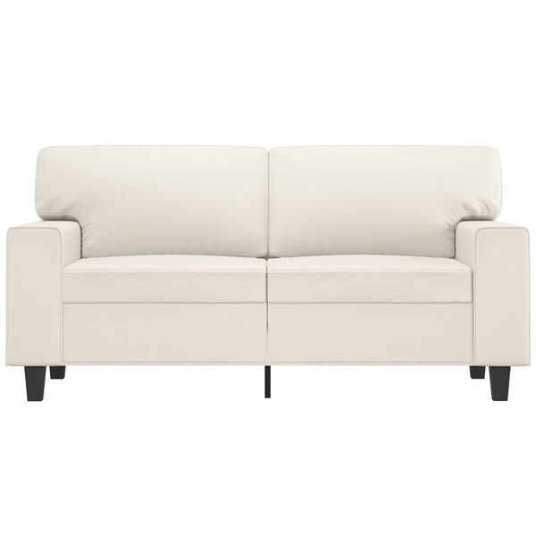 vidaXL 2-местен диван, кремава, 120 см, изкуствена кожа