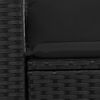 vidaXL Градински диван с възглавници, двуместен, черен, полиратан