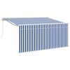 vidaXL Прибираща се тента Синьо и бяло 300 x 200 cm