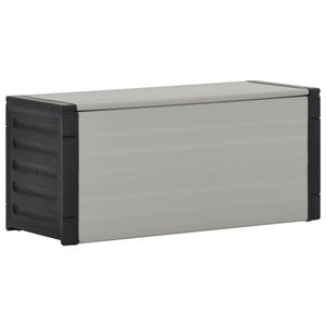 vidaXL Градински шкаф за отпадъци, сив, 85x34x40 см