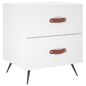 vidaXL Нощно шкафче, бяло, 40x35x47,5 см, инженерно дърво