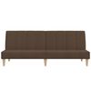 vidaXL 2-местно разтегателно канапе, кафяво, текстил