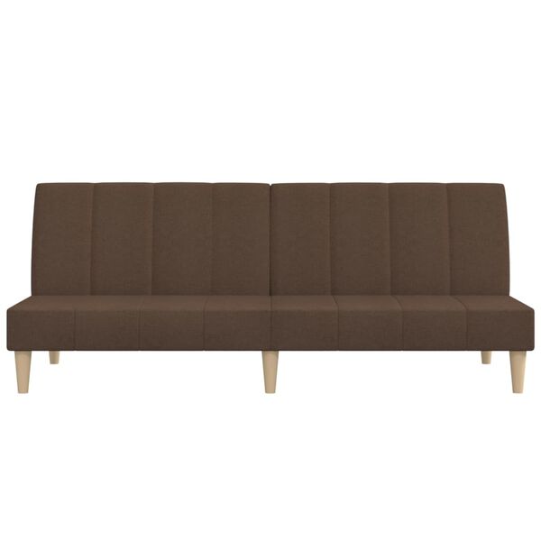 vidaXL 2-местно разтегателно канапе, кафяво, текстил