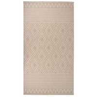 vidaXL Градински плоскотъкан килим, 80x150 см, кафяви шевици