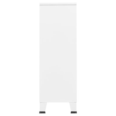 vidaXL Индустриален гардероб, бял, 67x35x107 см, стомана