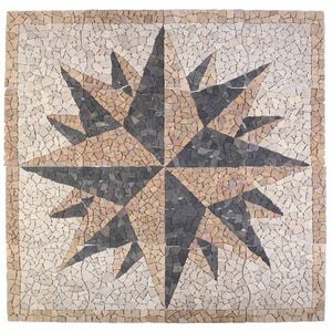 vidaXL Мозайка с Ветровит Дизайн Многоцветен 120 x 120 cm Мрамор