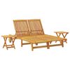 vidaXL Шезлонг Кафяво Солидно акациево дърво
