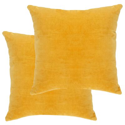 vidaXL Комплект възглавници, кадифе, 2 бр, 45x45 см, жълт