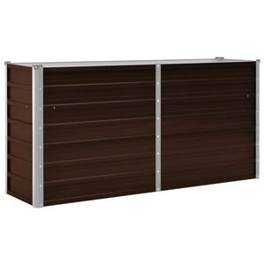 vidaXL Градинска висока леха кафява 160x40x77 см поцинкована стомана