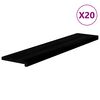 vidaXL Стълбищни стъпала, 20 бр, кафяво-черни, 120x25x2 см, дъб масив
