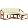vidaXL Комплект дивани за открито 4 pcs Натурален и Крема