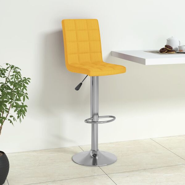 vidaXL Бар табуретка, горчица жълто, текстил