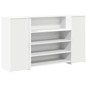 vidaXL Рецепционно бюро, бяло, 180x50x103,5 см, инженерно дърво
