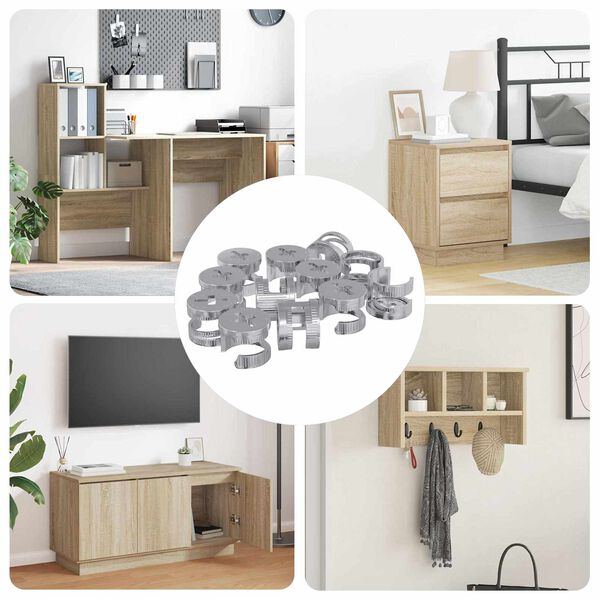 vidaXL Гайки с кам лока 12 pcs Сребрист 12 x 10 мм Метал