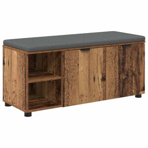 vidaXL Пейка за коридор с възглавница Старо дърво 100 x 38 x 46 см