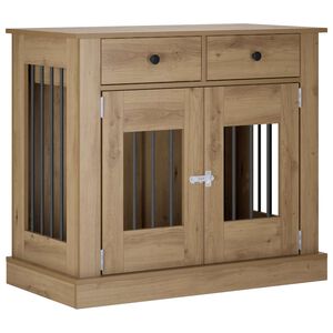 vidaXL Мебели за кучешка клетка Дъб артизан 90 x 47,5 x 80 см