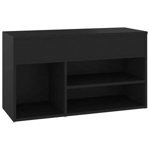 vidaXL Пейка за обувки, черна, 80x30x45 см, инженерно дърво