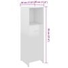 vidaXL Шкаф за баня, бял гланц, 30x30x95 см, инженерно дърво