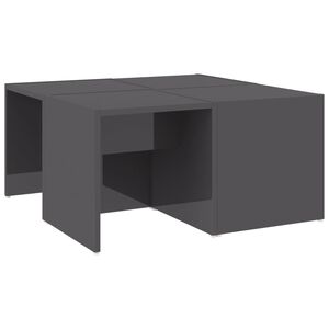 vidaXL Маси за кафе, 4 бр, сив гланц, 33x33x33 см, инженерно дърво