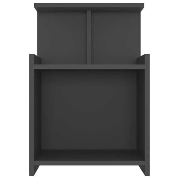 vidaXL Нощно шкафче, сиво, 40x35x60 см, инженерно дърво