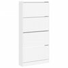 vidaXL Шкаф за обувки с 4 флип чекмеджета бял 80x21x163,5 см