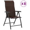 vidaXL Сгъваеми градински столове, 8 бр, кафяв, полиратан