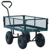 vidaXL Градинска ръчна количка, зелена, 250 кг