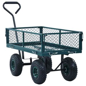 vidaXL Градинска ръчна количка, зелена, 250 кг