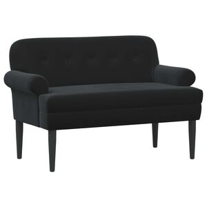vidaXL Двуместен диван с копчета Черно 120 x 66 x 78 см Кадифе