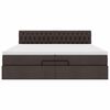 vidaXL Османска легло с матрак и LED, тъмнокафяво, 200x200 см, плат