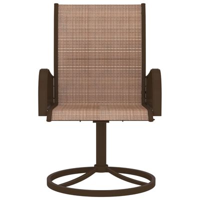 vidaXL Градински въртящи се столове, 2 бр, textilene и стомана, кафяви
