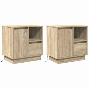 vidaXL Нощен шкаф 2 бр. Сонома дъб 50 x 34,5 x 50 см.