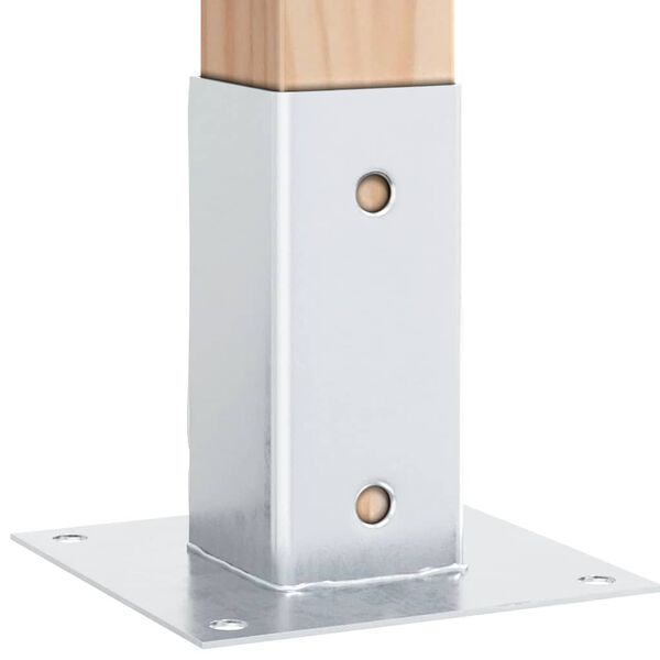 vidaXL Основи за стълбове квадрат 12 бр 71x71 мм поцинкована стомана