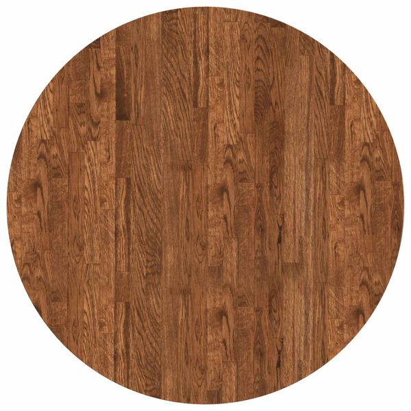 vidaXL Топ за маса Светло кафяво &Oslash; 80 x 2,5 cm Масивен дъб