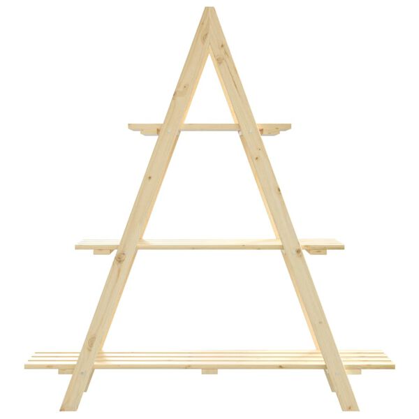 vidaXL Етажерка за цветя 101x23x110 см бор масив