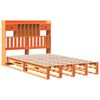 vidaXL Легло с етажерка за книги, без матрак, 135x190 см, бор масив
