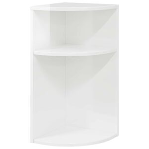 vidaXL Крайна масичка Лъскаво бяло 29,6 x 29,6 x 60 см Инженерно дърво