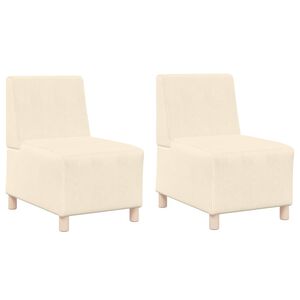 vidaXL Модулен диван без ръкави 2 pcs Крем 55 x 74 x 82 см