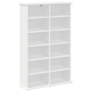 vidaXL Кабинет за CD Бяло 60 x 17 x 92 см Инженерна дървесина
