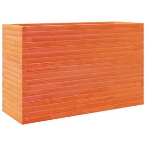 vidaXL Градинска кашпа, восъчнокафяв, 110x40x68,5см борово дърво масив