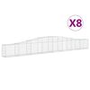 vidaXL Габионни кошници арка 8 бр 400x30x40/60 см поцинковано желязо