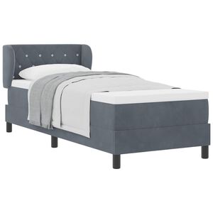 vidaXL Легло с пружинирана основа Тъмносив 80 x 200 cm Кадифе