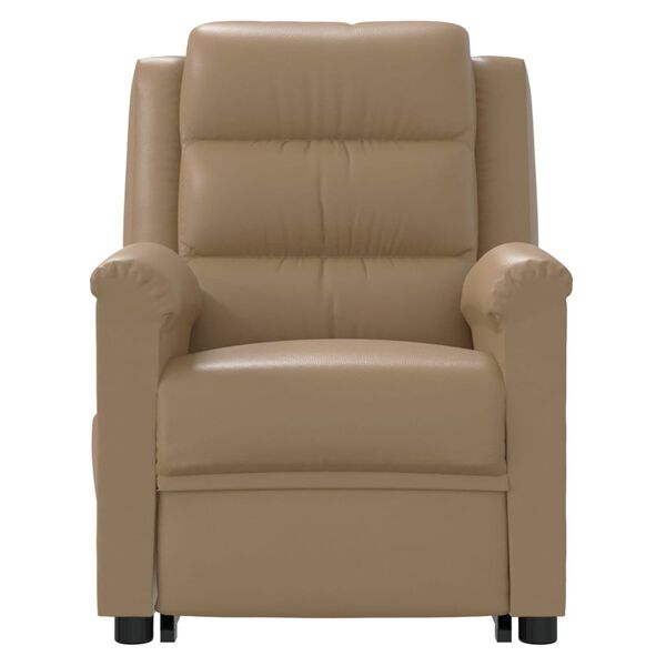 vidaXL Изправящ масажен стол, капучино, изкуствена кожа