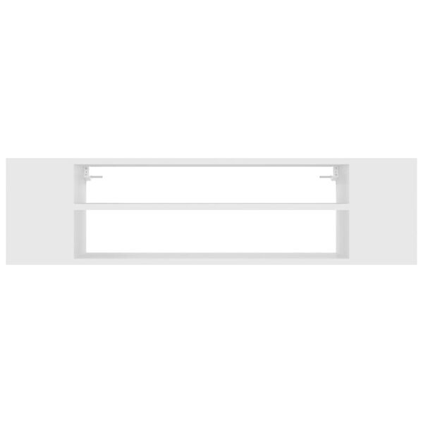 vidaXL Окачен TВ шкаф, бял, 100x30x26,5 см, инженерно дърво