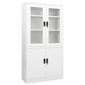 vidaXL Офис шкаф, бял, 90x40x180 см, стомана