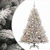 vidaXL Изкуствена коледна елха с топки 180 см 300 LED светодиода
