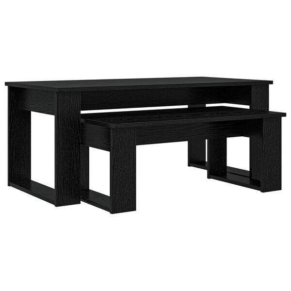 vidaXL Комплект кафе маса 2 pcs Черния дъб Инженерно дърво