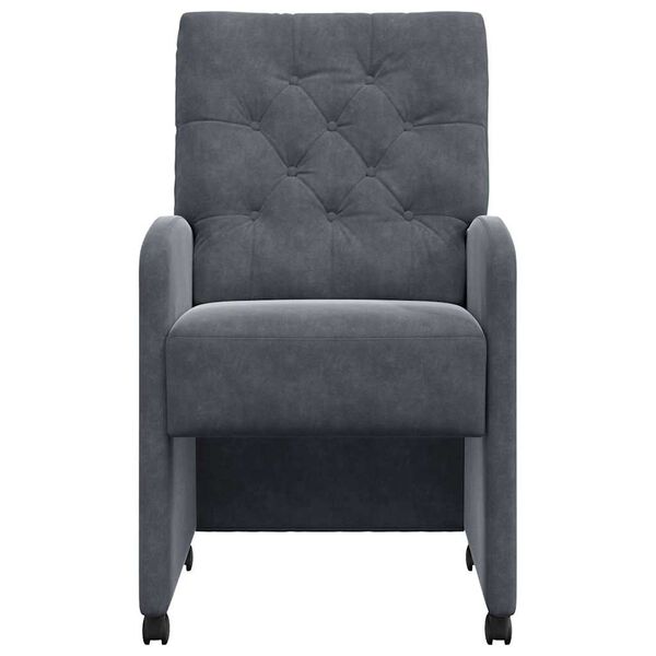 vidaXL Столове с Колела с колела 2 pcs Тъмносив 58 x 67 x 97 см Кадифе